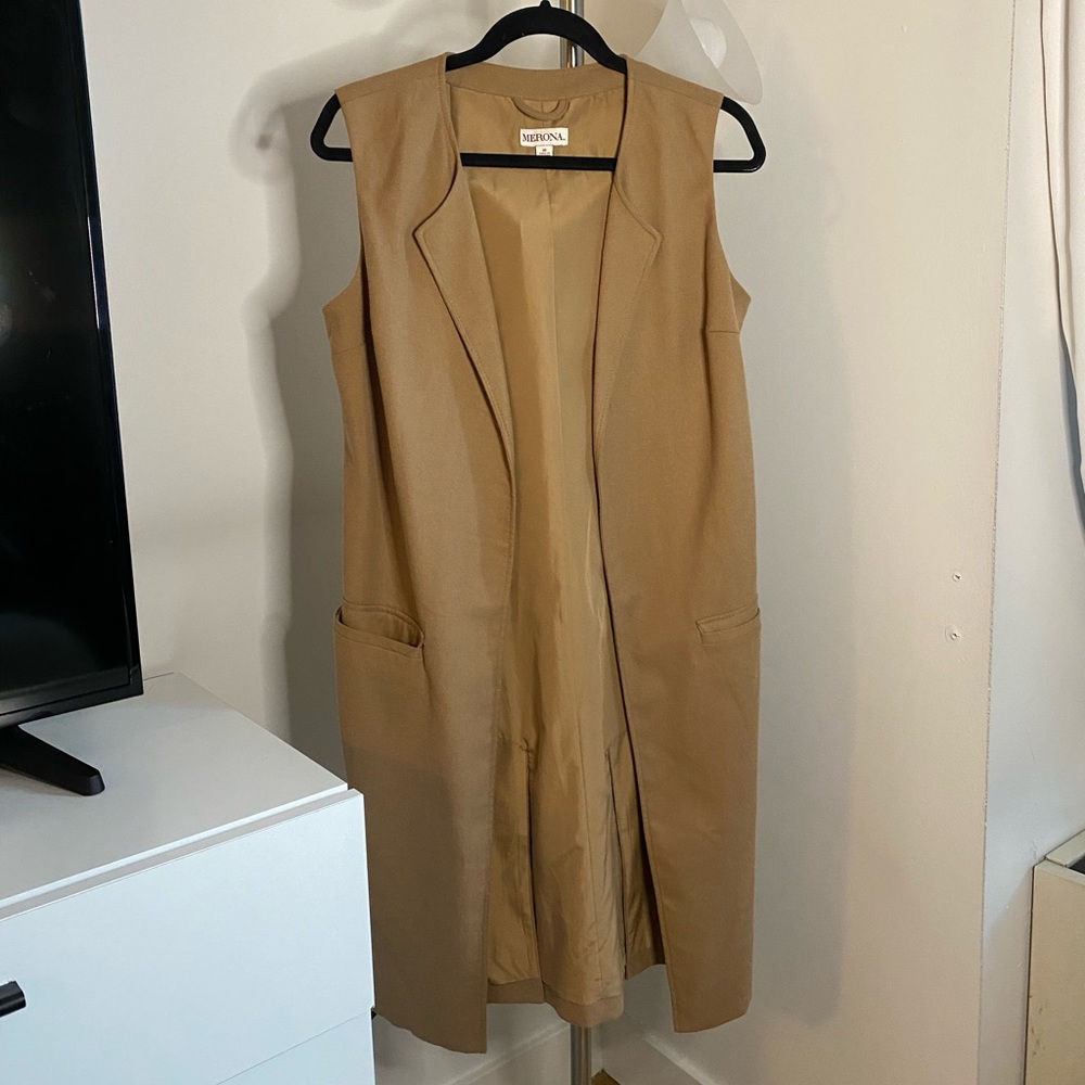 Merona Camel Long Vest